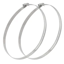 Awoco 8” Stainless Steel 194-216 mm Adjustable Worm Gear Duct Clamp, Pack of 2