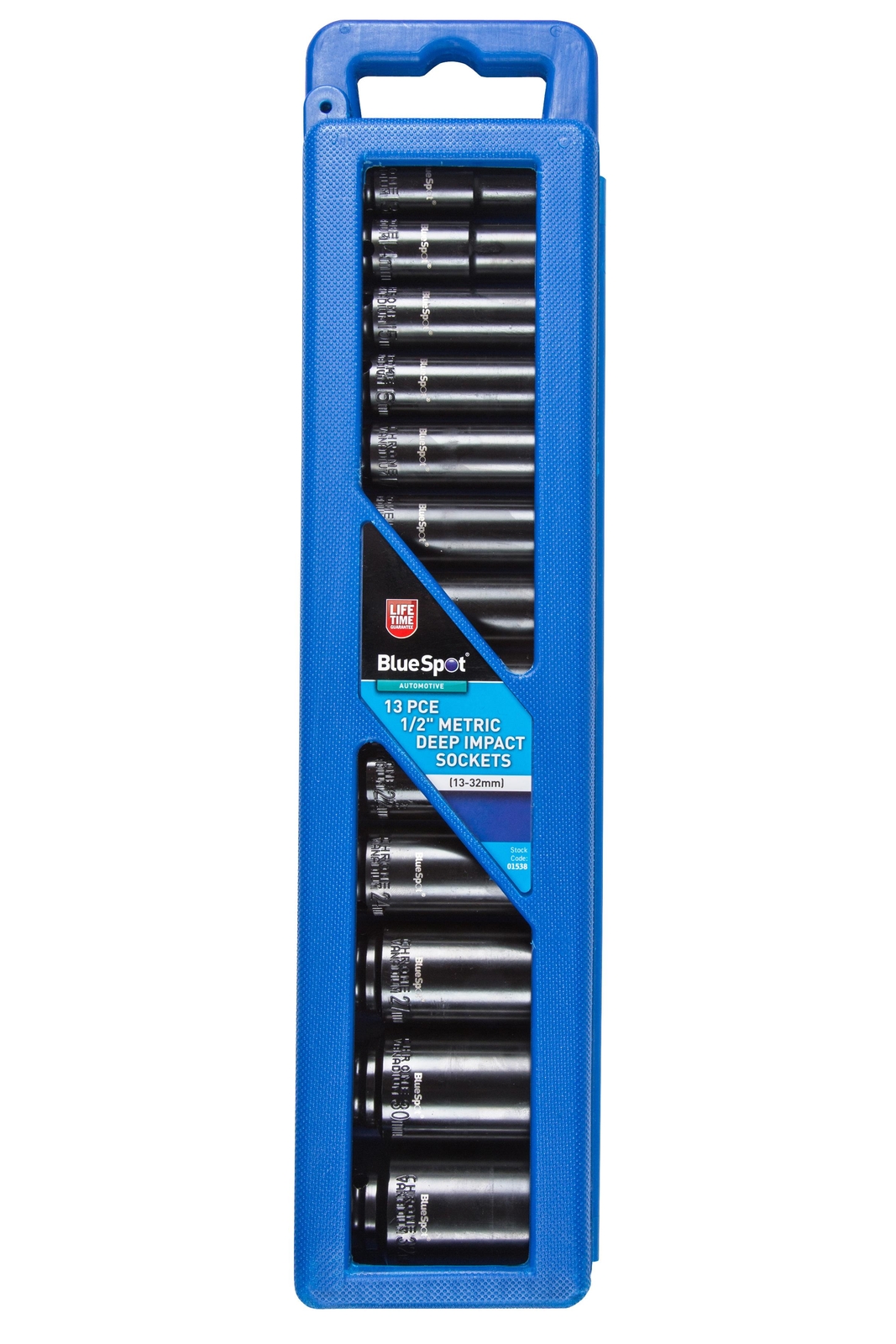 Blue Spot 01538 13 Piece 1/2"" Metric Deep Impact Sockets (13-32mm)