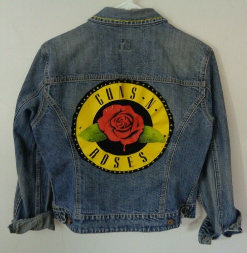 guns n roses denim jacket custom sewn 