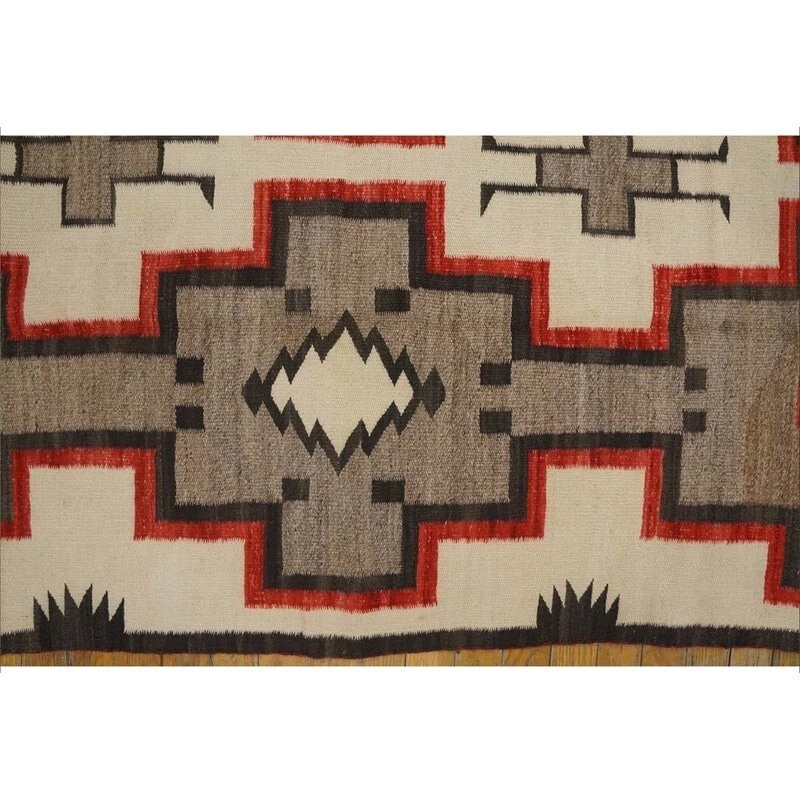 Southwestern Wool Navajo Rug Handmade Native American Style Aztec Large Area Rug - Image 2 of 4