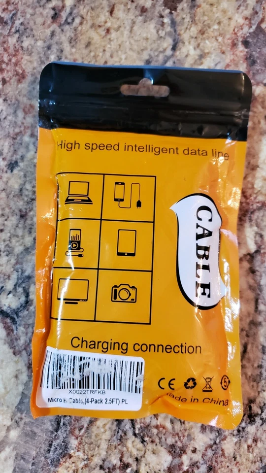 Paquete de 4 cables de carga micro USB - 2,5 pies Foto 2 de 3