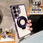 Pour Samsung Galaxy S24 Ultra/S24 + Coque Mag Safe Bling Placage Transparent