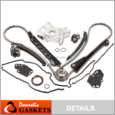 04-08 Ford F150 Lincoln 5.4L 3V Triton Timing Chain Oil Pump Kit+Cover Gaskets