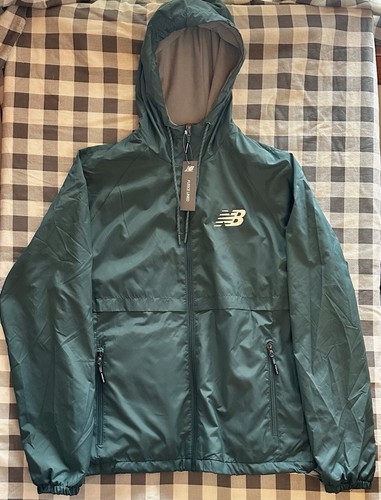 NWT - New Balance Hooded Windbreaker - Fleece Lined - Men’s Small - Green