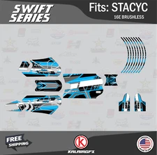 Graphics Kit for STACYC 16E Brushless Electric Bike (All Years)  Swift-cyan