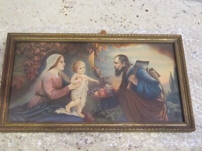 西洋アンティーク宗教画(印刷物 HOLY FAMILY) s-l400.jpg
