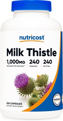 Nutricost Milk Thistle 250mg (1000mg Equivalent), 240 Vegetarian Capsules - Picture 3 of 7