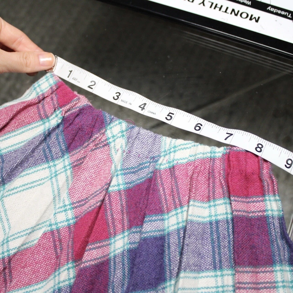 Vintage Me Too Plaid Skirt Girls Size 2T 16 inch Waist Pink Multicolor Retro 90s - Image 3 of 4