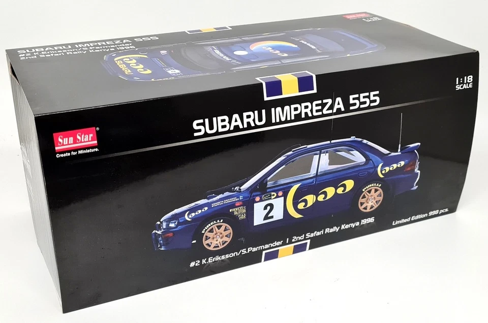 Sunstar 1/18 Subaru Impreza WRC 555 Safari Kenya Rally 1996 #2 Eriksson - Photo 2/4