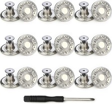 Jeans Buttons Replacement, Instant No Sew for Pants with 17MM, Silver