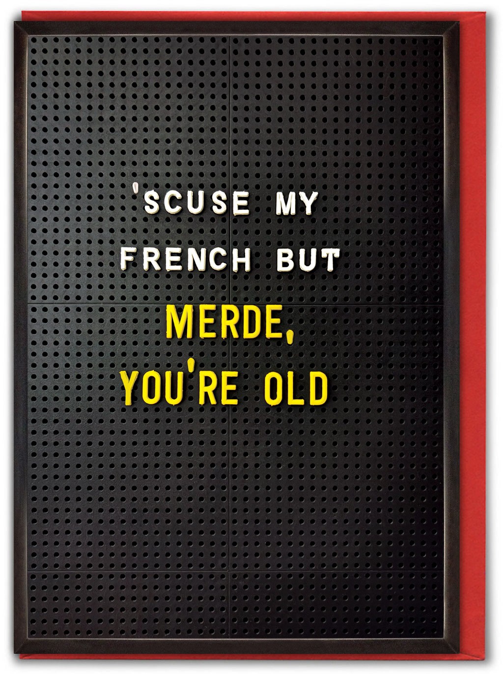 Funny Birthday Card 'Merde You're Old' Witty Amusing Novelty Humour Joke