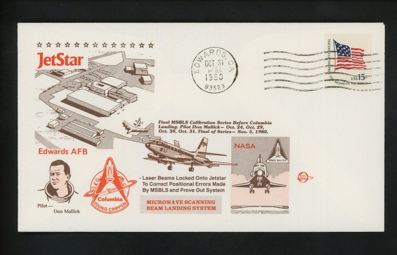 US Space Cover Shuttle Test Flight Jetstar MSBLS  AFB Edwards CA 10/31/1980