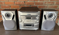 Emerson MS9700 6-CD Changer Stereo System Cassette AM FM Radio Silver Tested