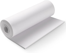 White EVA Foam Sheet Roll 6mm Thick 49x13.9" High Density Craft Foam for Cosplay