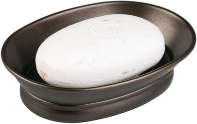 iDesign York Countertop Bar Soap Dish, Metal Soap Holder for Bathroom, Shower,