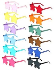 WNSIRVY/26/36 Pairs Rimless Star Shaped Sunglasses Transparent 12 Multicolor