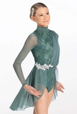Dance Costume Large Child Green Weissman 14713 Lyrical Contemporary Dress Lace