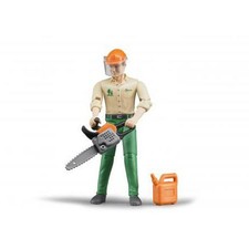 1/16 Bruder Forestry Worker With Chain Saw An...