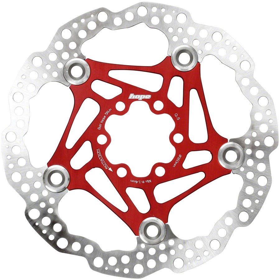 Hope Floating Disc Brake Rotor - 160mm 6-Bolt Red 13190₽