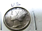 1938-S Silver Mercury Dime, Condition - VF   #ws1