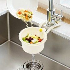 4.7*2.8" Faucet Hanging Draining Basket, Kitchen Waste Catcher Sink Basket White