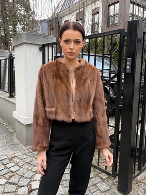 Pelzmantel Echtpelz Nerz 100% Real Ranch Mink Coat  Pelliccia Visone  XS
