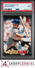 1994 STADIUM CLUB #5 GEORGE BRETT ROYALS HOF POP 6 PSA 9