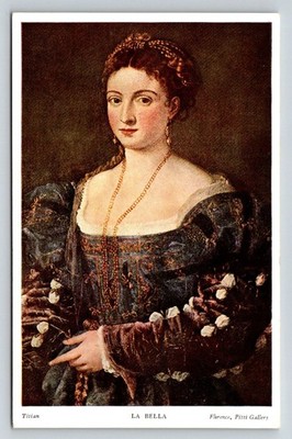Titian LA BELLA Pitti Gallery Florence Medici Society Art Postcard Renaissance