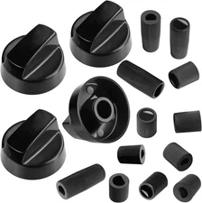 4 Pack Universal Control Knobs Replacement with 12 Adapter Compatible Black 