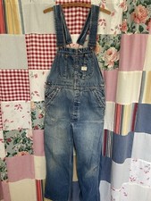 Vintage 50s Penney Big Mac Denim Low Back Bib Overalls Work Wear Sanforized
