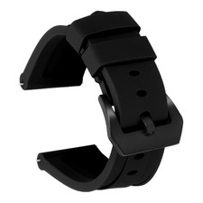 Silicone Watch Bands 24mm Soft Watch Band with Black Buckle, Black