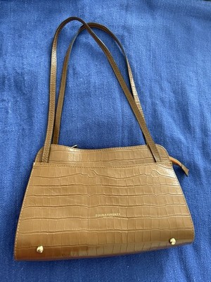 Divina Firenze Women's Shoulder Bag Genuine Leather Brown Made In Italy