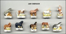 Chevaux Races Équestre 2007 Set 10 Figurine 3cm Minature Porcelaine FEVES France