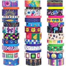 42 Rolls Washi Tape Set - Gold Foil Decorative Tape for Crafts Supplies, Craf...