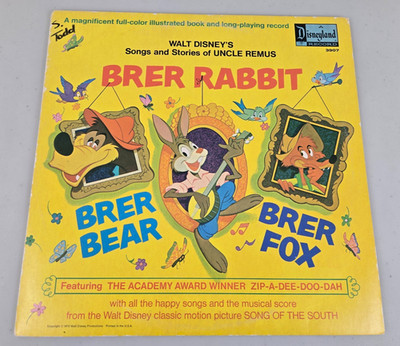1970 DISNEY LP VINYL RECORD UNCLE REMUS BRER RABBIT STORY ZIP-A-DEE-DOO-DAH 3907
