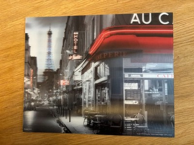 Eiffelturm 3D schwarz weiß & rot Paris Szene Wandbild Bild 10x8''