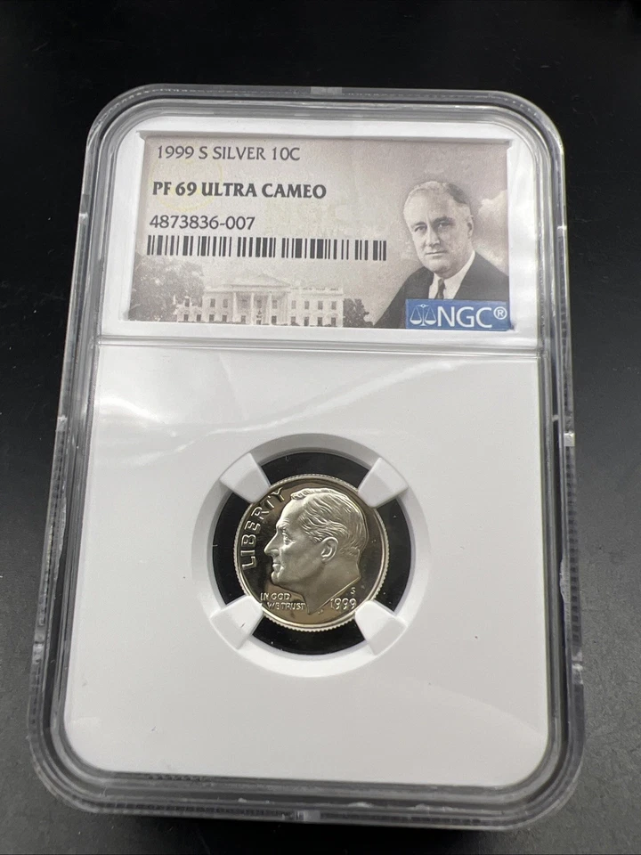 1999 S 10c Roosevelt Proof Silver Dime Coin PF69 UCAM NGC #007 - Image 2 of 4