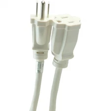 Woods 277563 Outdoor Extension Cord with Power Block, 8-Foot, White