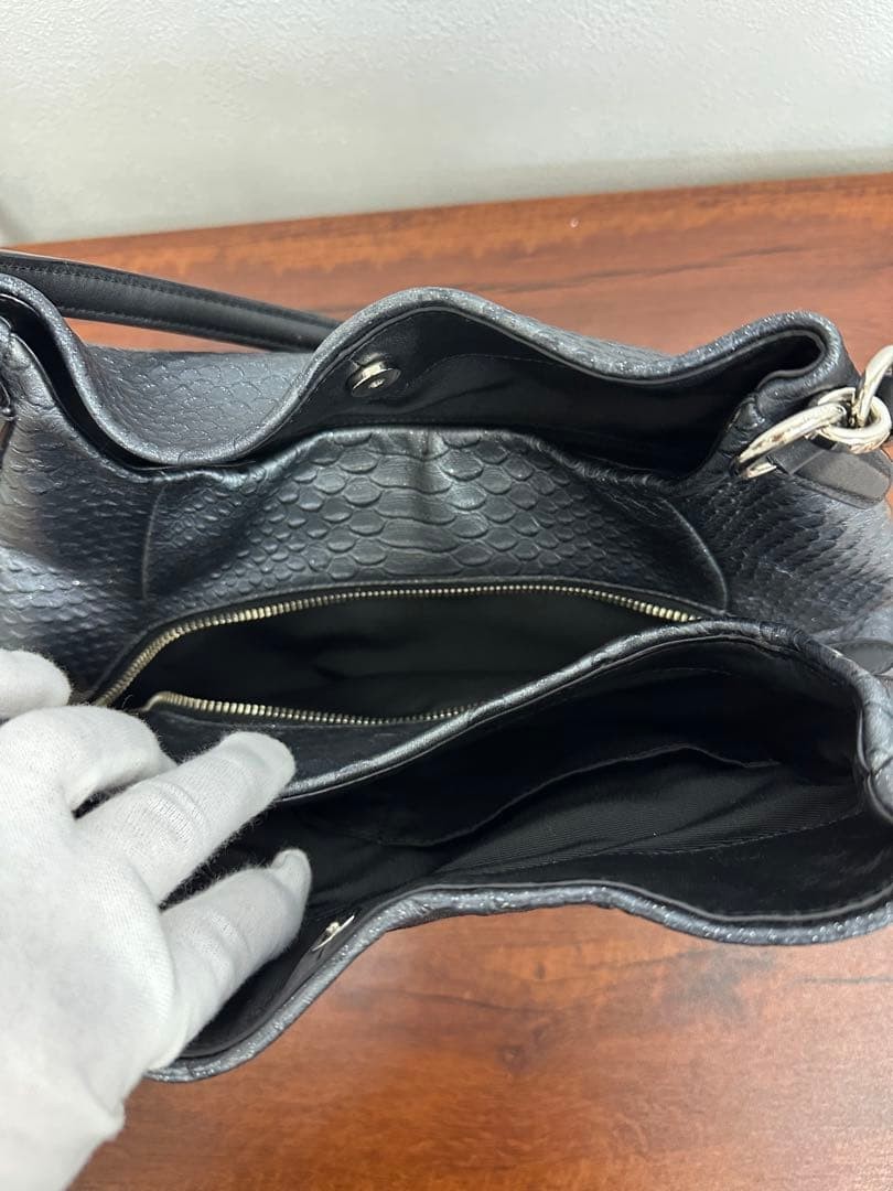 Luxurious Embossed Leather COACH Python Pattern B… - image 6