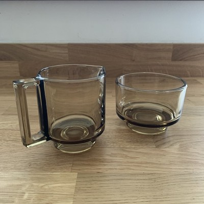 Vintage Retro Mina Fidenza Vetraria Zucker Sahne Erdbeere Set Mid Century