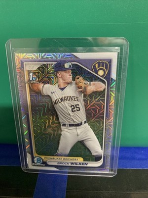 Brock Wilken 1st Chrome Mojo Refractor Rookie 2024 Bowman Card #BCP-86 Brewers