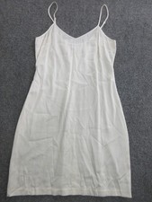 La Perla Slip Womens 2 White Silk Satin V Neck Adjustable Strap Midi Lingerie
