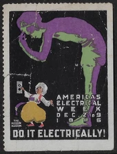 US advertising stamp , American Electrical Week 1916, , Alladin and alle  (a8127