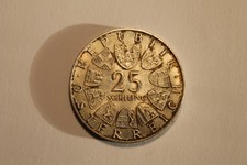 1968 Austria 25 Schilling Silver Coin - Lukas von Hildebrandt Austrain KM 2903