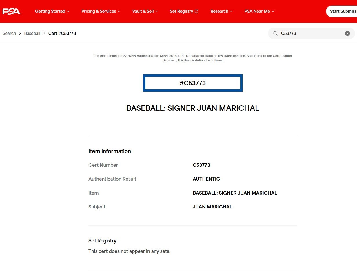 Signed Baseball ~Juan Marichal~ Autograph *HoF* Giants PSA/DNA Authentic ~ COA view 6