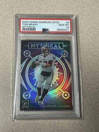 TOM BRADY 2020 DONRUSS OPTIC MYTHICAL HOLO PRIZM BUCCANEERS PSA 10