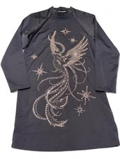 H&M Black Satin Wrap Dress V-Neck Long Sleeve...