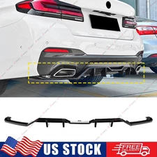 Glossy Black For 21-23 BMW G30 530i 540i M Sport MP Style Rear Bumper Diffuser