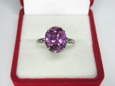 Vintage USSR sterling silver ring 875 star, alexandrite, 2,84 gr, ring size 8,5.