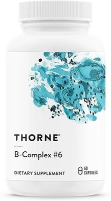THORNE B-Complex #6, 8 Active B Vitamins, Choline & Extra B6, 60 Capsules